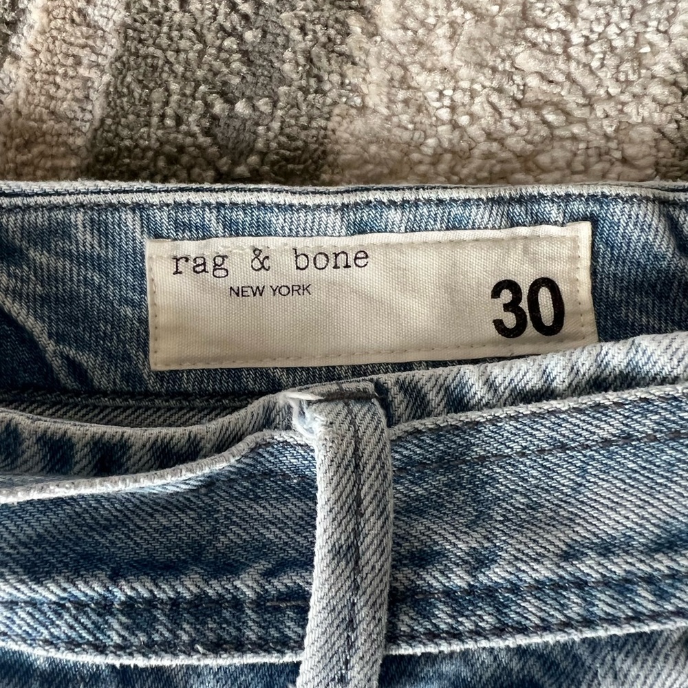Rag & Bone Light Blue High Waisted Denim Tie Pants, Size 30